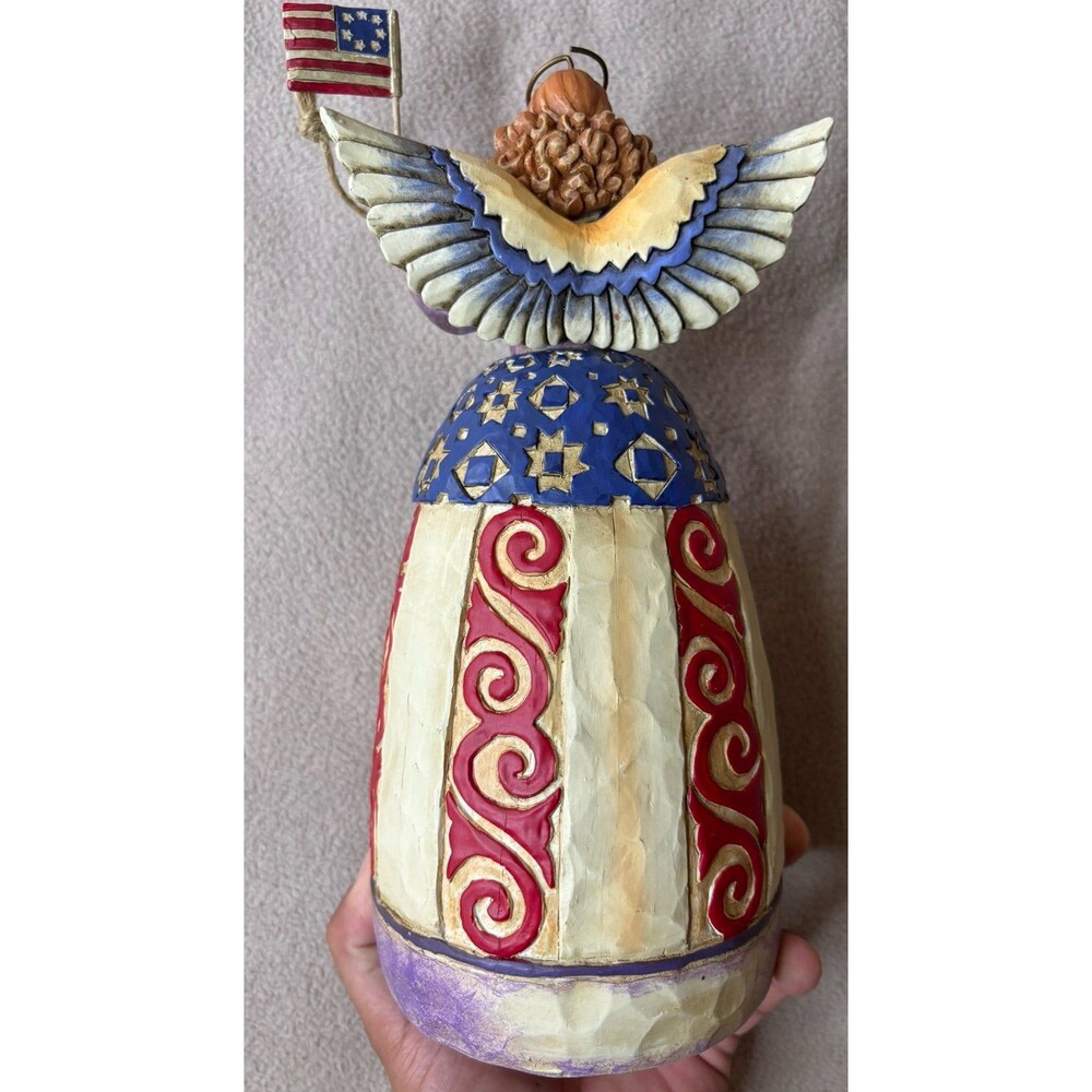 2003 Jim Shore "I Pledge Allegiance to the Flag" Patriotic Angel America 117044 - Picture 5 of 11